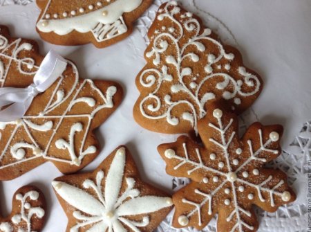 Роспись пряников елочка айсингом