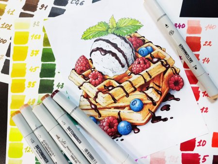 Рисование маркерами для скетчинга