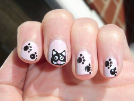Маникюр с кошачьими лапками