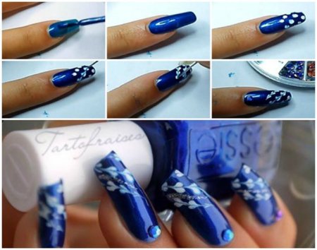 Рисунок иглой на ногтях