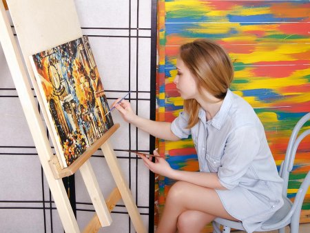 Пейзаж пастелью сухой