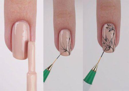Рисунки кистью на ногтях для начинающих
