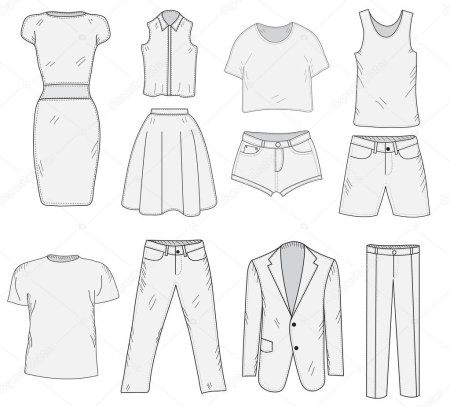 Одежда для срисовки карандашом для начинающих