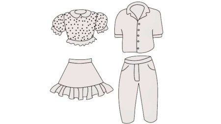 Летняя одежда раскраска для детей