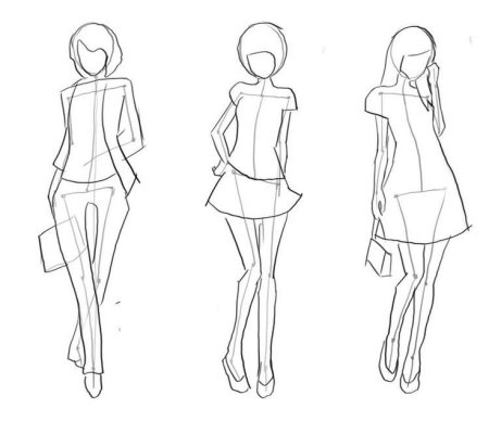 Рисунок человека в полный рост карандашом в одежде