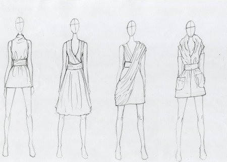 Наброски дизайнеров одежды