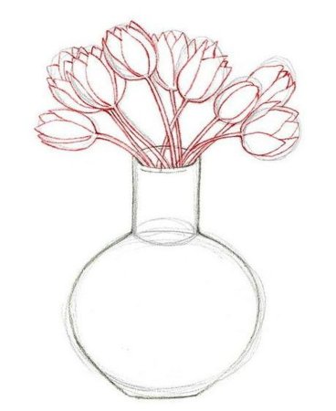 Поэтапное рисование вазы