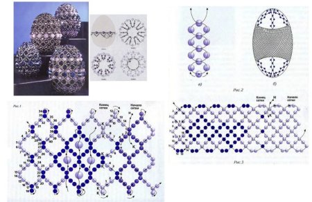 Схема оплетения яйца бисером сетка