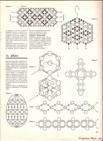 Оплести яйцо бисером схемы для начинающих