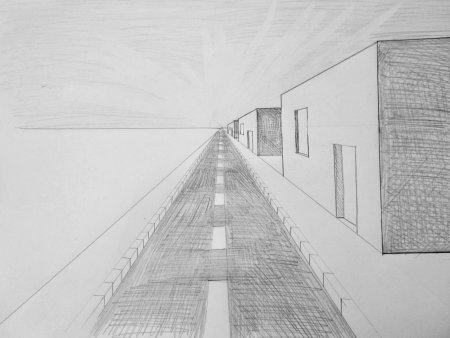 Линейная фронтальная перспектива улицы