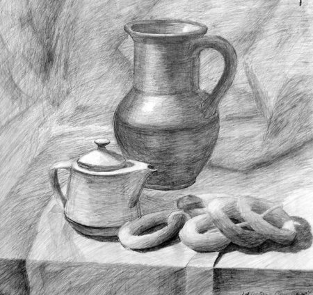 Натюрморт простым карандашом