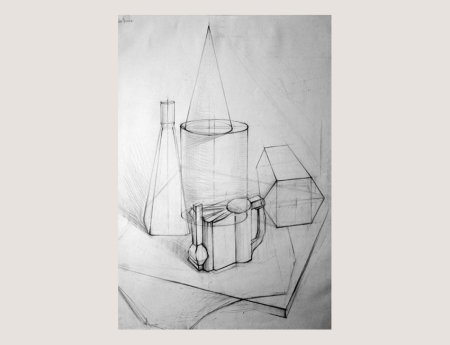 Натюрморт из геометрических тел (построение, перспектива)