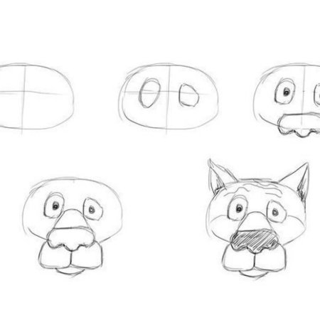 Нарисовать волка из мультика жил был пёс