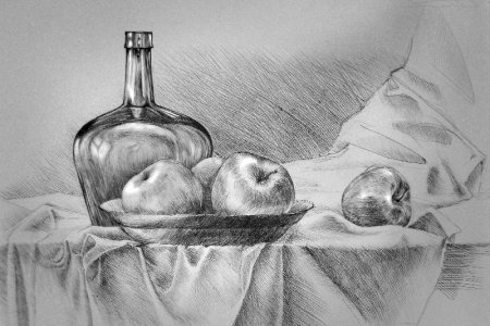 Академический тоновой рисунок натюрморта