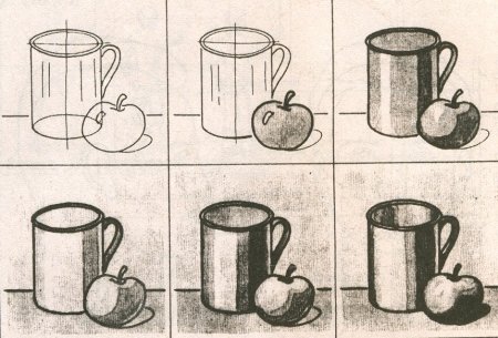 Поэтапное рисование натюрморта