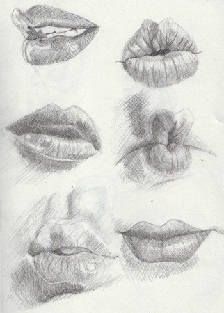 Рисунки для начинающих губы (41 фото)