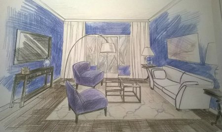 Интерьер карандашом