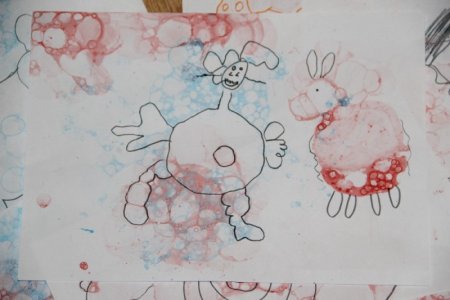 Рисование животных мыльными пузырями