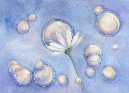 Мыльные пузыри рисование акварель