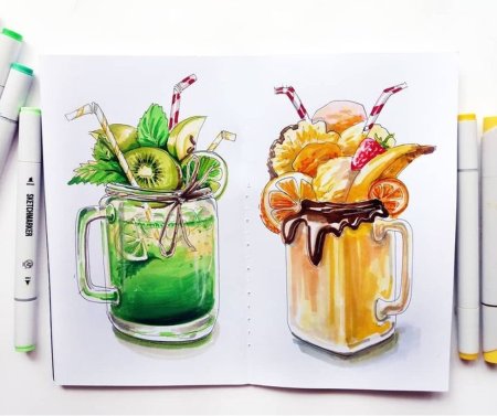 Рисунки маркерами