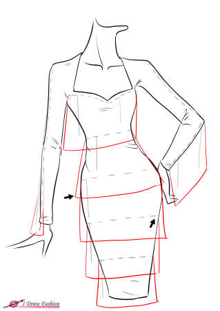 Платья для срисовки карандашом