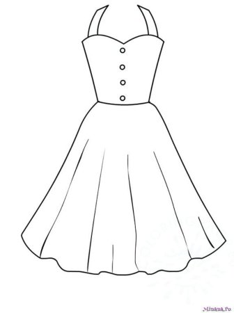 Раскраски красивые платья