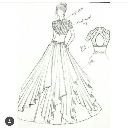 Эскиз нарядного платья
