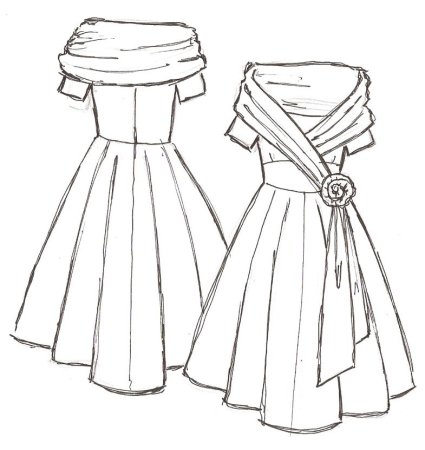 Фасоны платьев для срисовки