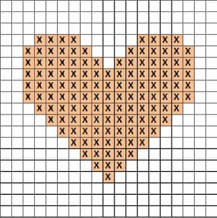 Сердце спицами схема