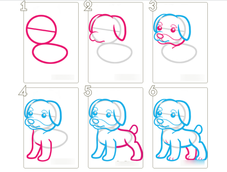 Рисунок собачки для срисовки легкий