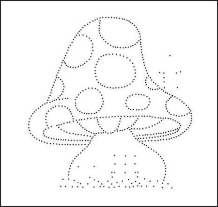 Грибы обводить по точкам