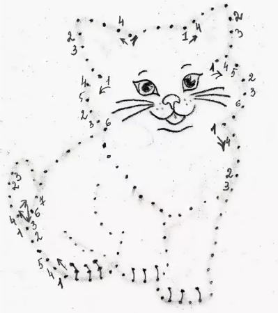 Изонить котик схема с цифрами