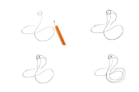 Змея пошаговое рисование