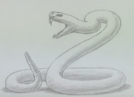 Срисовка легко и красиво змеи