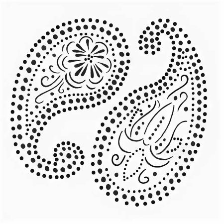 Узор пейсли шаблон для точечной росписи