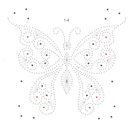 Вышивка по точкам бабочка