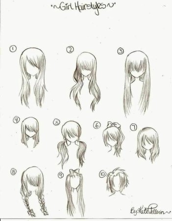 Причёски для рисования аниме