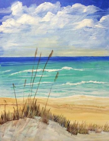 Пейзаж гуашью