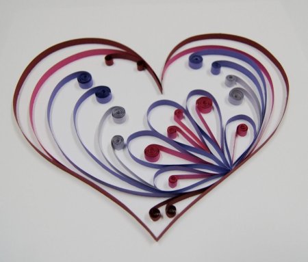 Сердце в технике квиллинг
