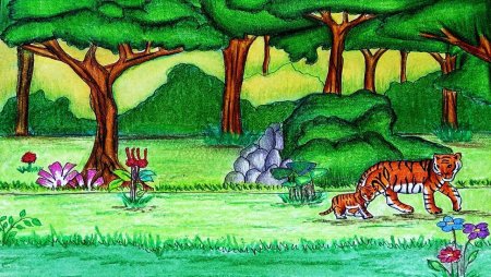 Картинки леса для срисовки