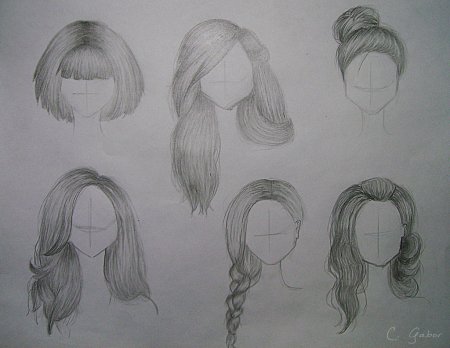 Причёски карандашом для начинающих