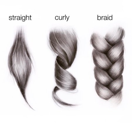 Рисование волос карандашом