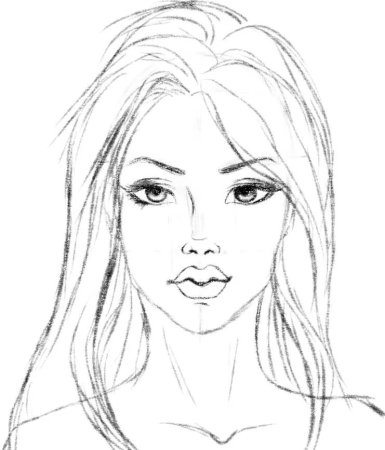 Лицо девушки рисунок