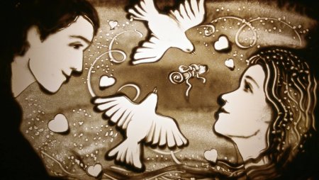 Рисование песком для детей