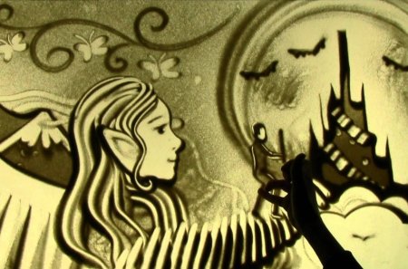 Рисование песком птицы детям