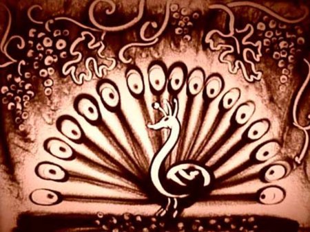 Рисование песком пейзаж