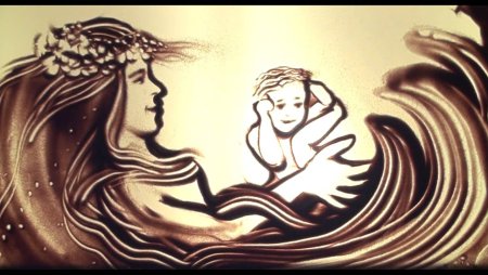 Рисование песком сказка