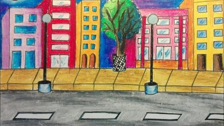 Рисование улицы города