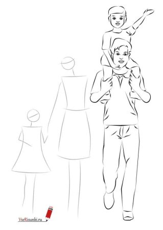 Семейный рисунок карандашом