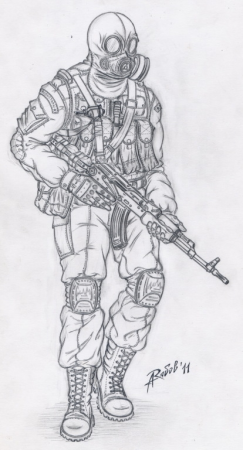 Сталкер Чернобыль рисунок карандашом